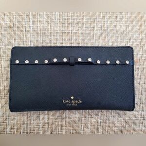 Kate Spade Laurel way jeweled rhinestone bow wallet